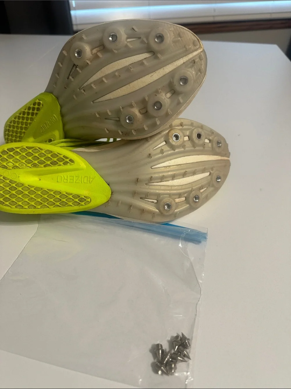 adidas Adizero Pro Spikes Neon Yellow and Black - size 7